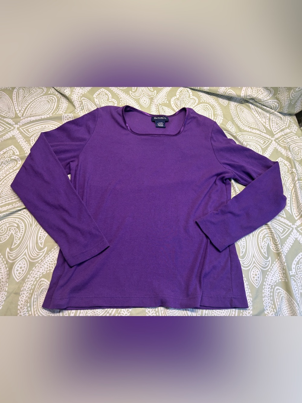 ⚛️Vintage Denim&Co Purple Long Sleeve Women's Top